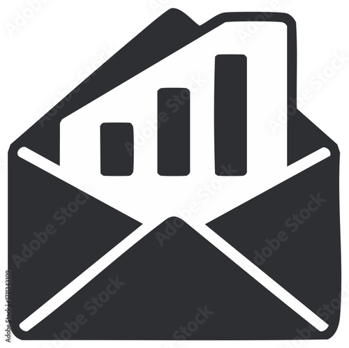 Stylized Envelope Icon with Bar Graph Illustration