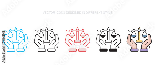 Justice Care icon design with white background stock illustration
