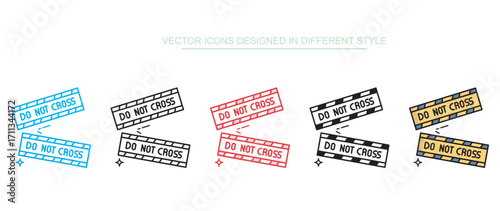 Do Not Cross icon design with white background stock illustration