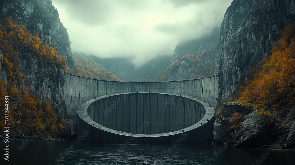 Fototapeta premium Dam in Mountainous Landscape