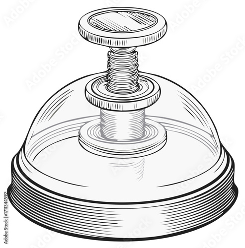 Glass bell jar scientific instrument illustration, vintage science, experiment, transparent cover