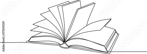 Open book with pages fluttering in the wind, a symbol of imagination and knowledge