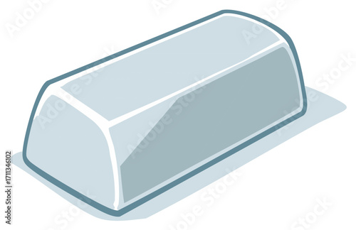 Shiny metallic bar with clean lines and subtle shading casting a shadow