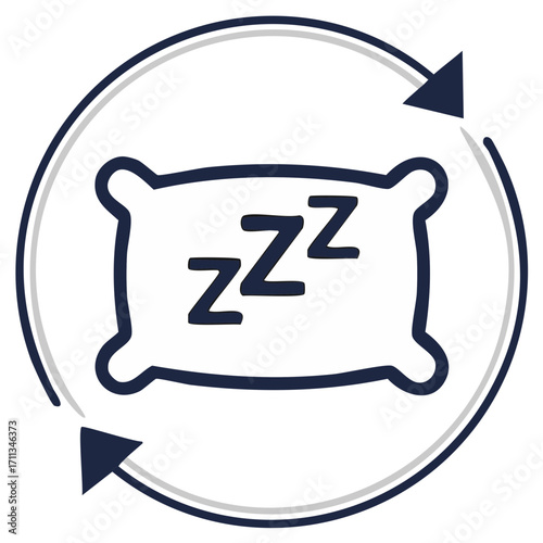 Pillow Refresh Rotation Symbol for Clean Sleep Quality