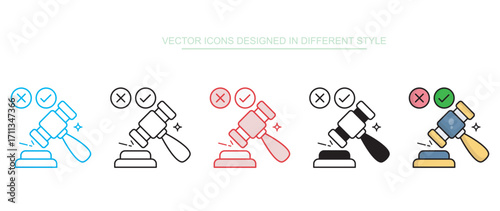 Court Decision icon design with white background stock illustration