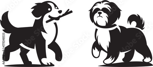 Clean and modern dog vector silhouette design. Ideal for branding, logo design, pet shop graphics, t-shirt prints, and digital projects.