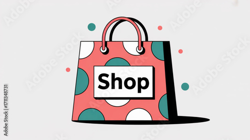 Shop online now with our exclusive shopping bag vector design for your e commerce and retail business needs