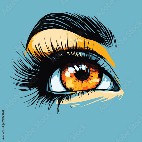 eye , vector style simple color