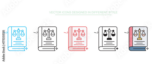 Justice Book icon design with white background stock illustration