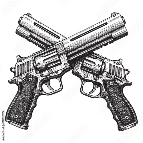 crossed gun