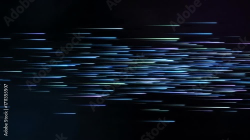Seamlessly looping energetic light streaks swiftly moving across a dark, abstract space innovation, technology, momentum