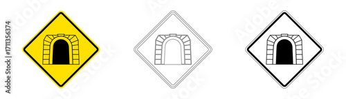 Tunnel Ahead Traffic Sign in Vector Format
