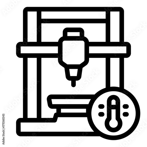 checking heat outline icon for 3d printer temperature control