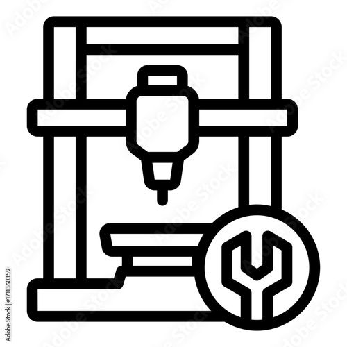 repairing printer outline icon for 3d machine maintenance task