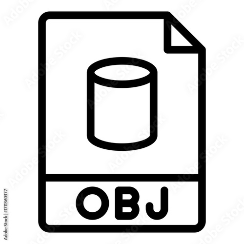 object file outline icon for exporting 3d model structure