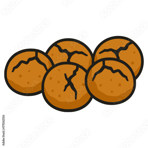 Pepernoten Dutch cookies flat color vector illustration template design