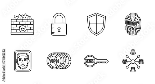 Cybersecurity Icons Data Protection and Digital Security