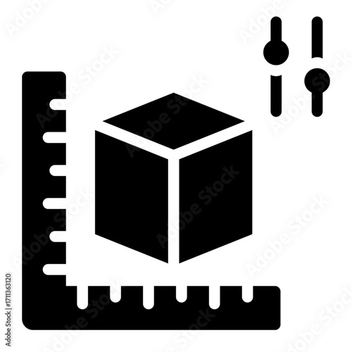 calibrating 3d model glyph icon using adjustment tool