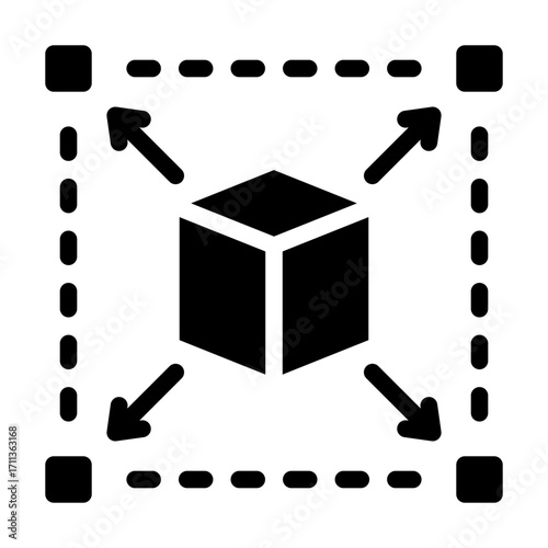 scaling object glyph icon in 3d modeling workspace