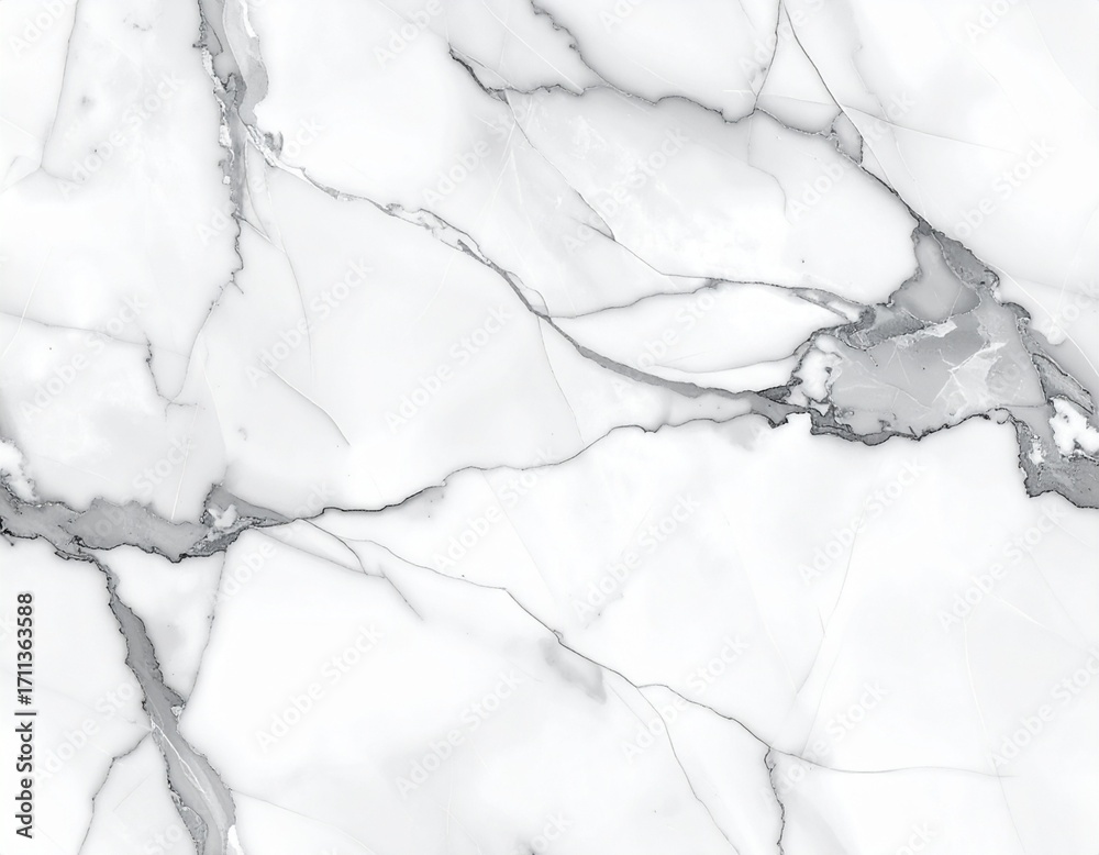 Fototapeta premium Seamless white marble texture with delicate gray veins and polished stone finish – Generative AI