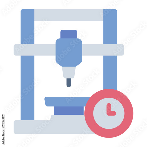 printing duration flat icon for tracking time usage