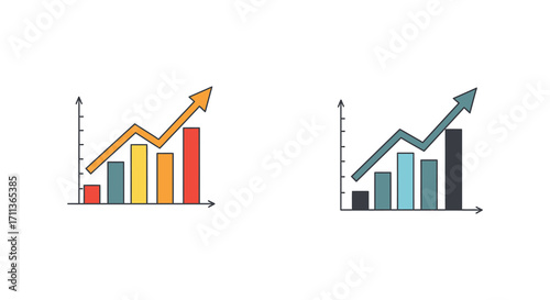 Two upward trending charts demonstrate positive growth and business performance
