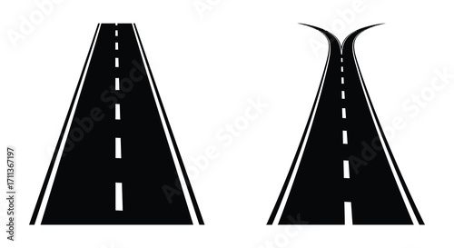 A diverging road illustration depicting two paths splitting from one point