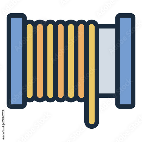 feeding filament filled line icon for 3d printer spool usage
