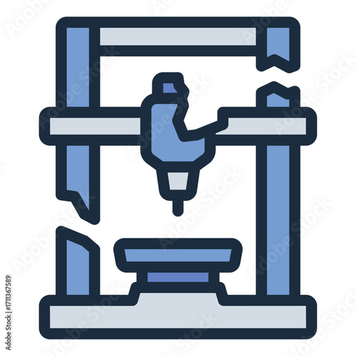 error result filled line icon from failed 3d printing output