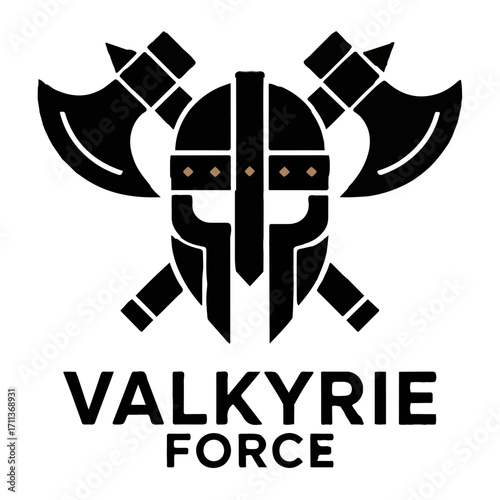 Valkyrie Force Viking Helmet Logo Design