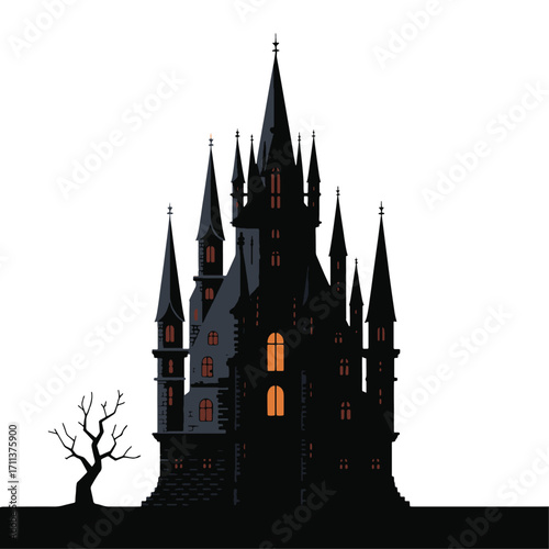 Gothic Castle with Spires