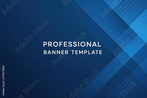 Professional gradient banner template with modern blue tones for corporate website header design