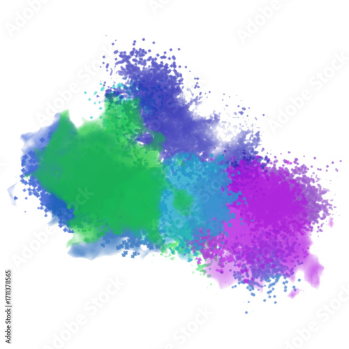 Blue Green Purple Paint Splash Abstract Ink Background