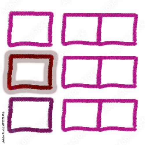 Hand Drawn Square Frames With Artistic Border Design
