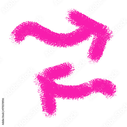 Abstract Pink Arrows Brush Stroke On White Background