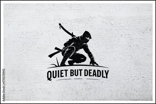 Deadly Precision Silhouette,
Ninja in the Shadows,
Silent but Lethal,
Dark Stealth Warrior