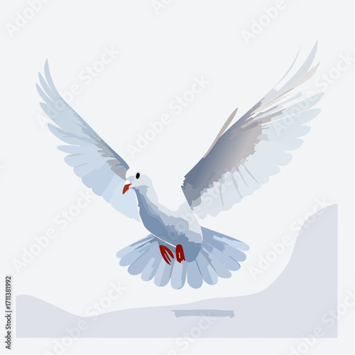 Dove flying elegantly, spreading peace and hope gracefully today