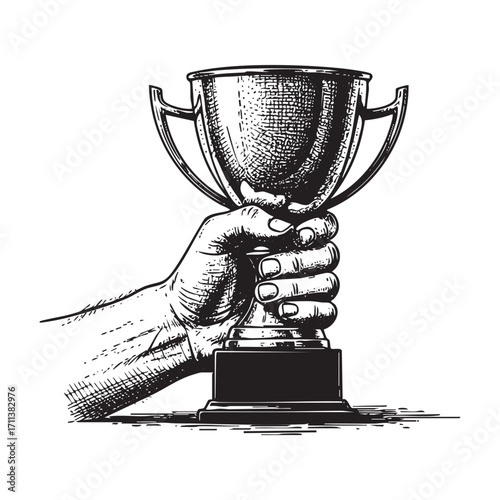 hand holding trophy