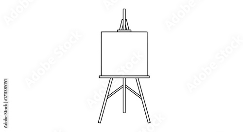 Artistic Display Simple Easel Line Art Illustration for Creative Presentation