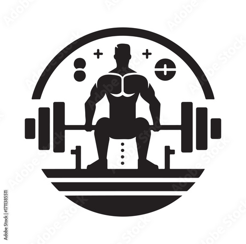 Gym logo and vector silhouette 
