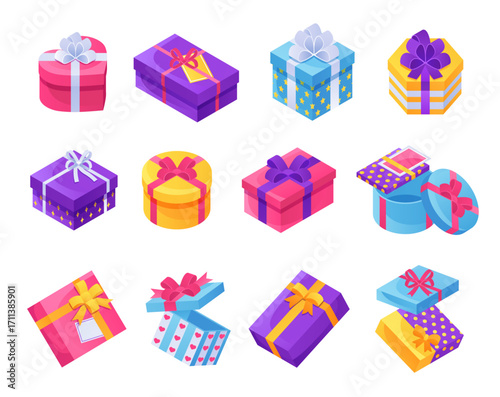 gift boxes isometric view