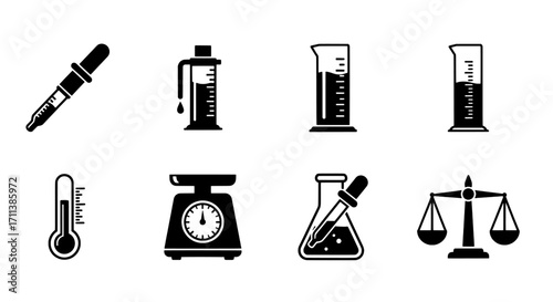 Scientific Lab Equipment Icon Set