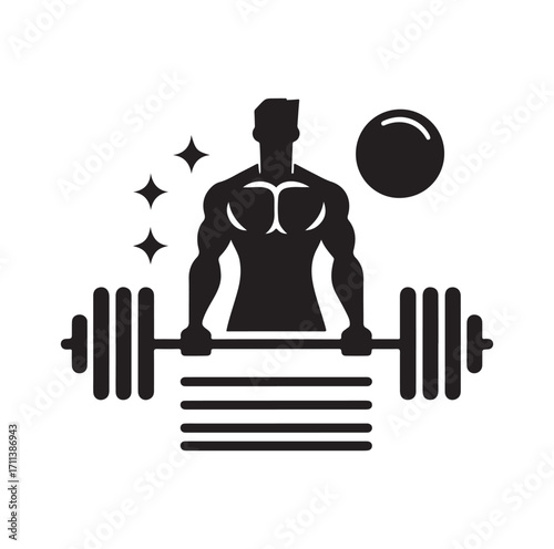 Gym logo and vector silhouette 