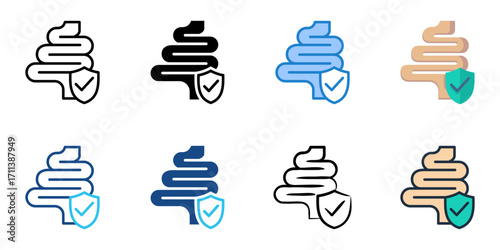 Gut Health icon set multiple style collection 
