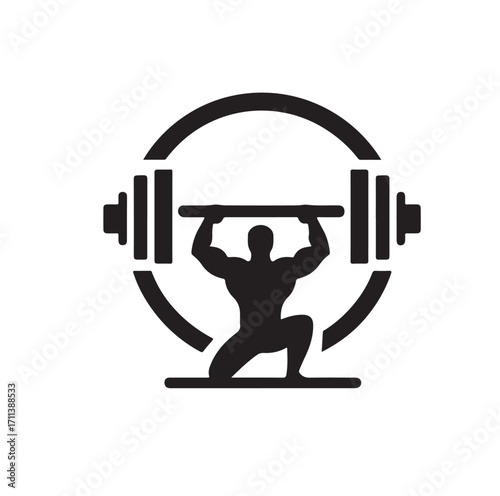 Gym logo and vector silhouette 