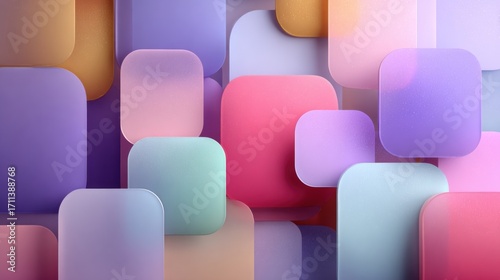 Colorful abstract shapes display digital design graphic art modern aesthetic close-up perspective