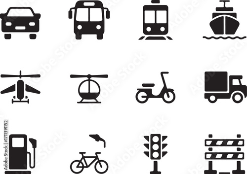 Modern transport icons for your next project