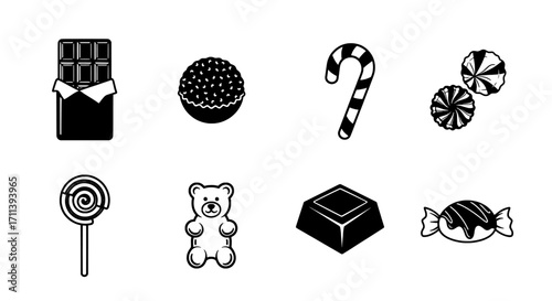 Sweet Treats An Assortment of Delicious Candy Icons
