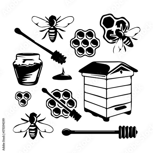 Honey Bee Elements Set