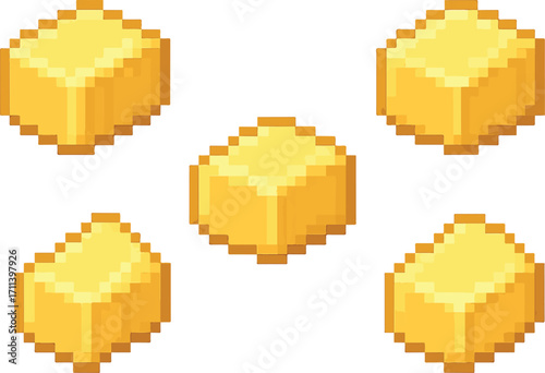 butter pixel art, eps 10 illustration